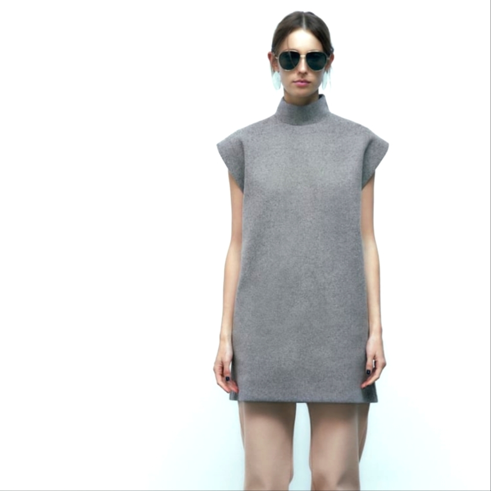 Zara Sleeveless Gray Mini Dress